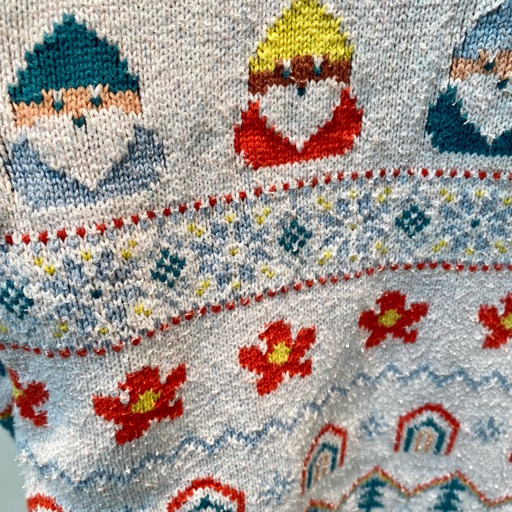 Hanna Andersson Gnome Patterned Sweater - Cream, Red, Blue, Yellow - Picture 7 of 13